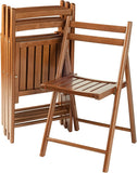 OUTDOORFURNI Set of 4 Folding Teak Chair